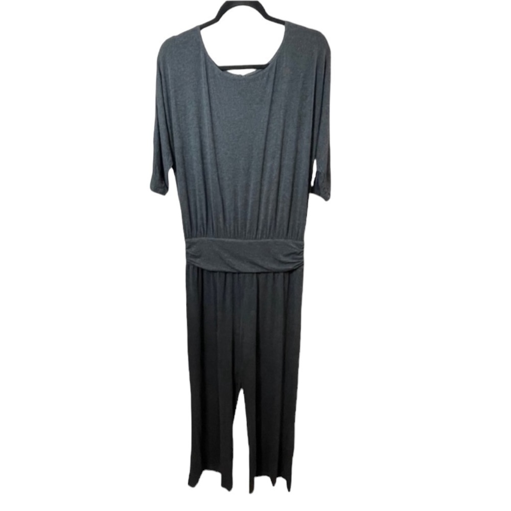 Soft Surroundings long sleeve Jumpsuit Gray stretchy minimalist size medium - Picture 2 of 7